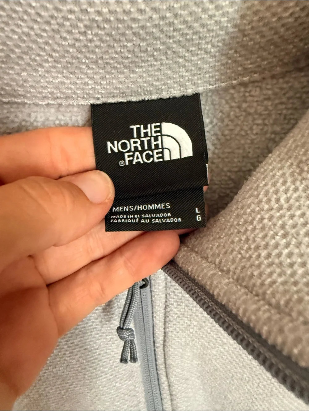 The North Face Men’s Light Gray Quarter-Zip Pullover Sweatshirt Jacket